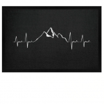 Fußmatte mit Herzschlag und Bergen